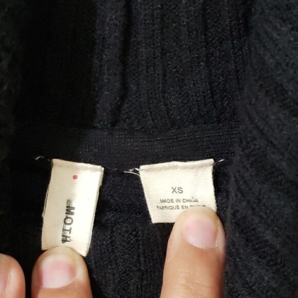 Anthropologie Moth Tisbury Cowl Neck Sweater Knitted in Black Size XS - Picture 6 of 8